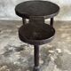 Large coffee table, minimalist tripod side table in solid teak with double.