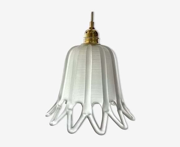 Lampe à poser Art déco en verre poli électrifiée à neuf