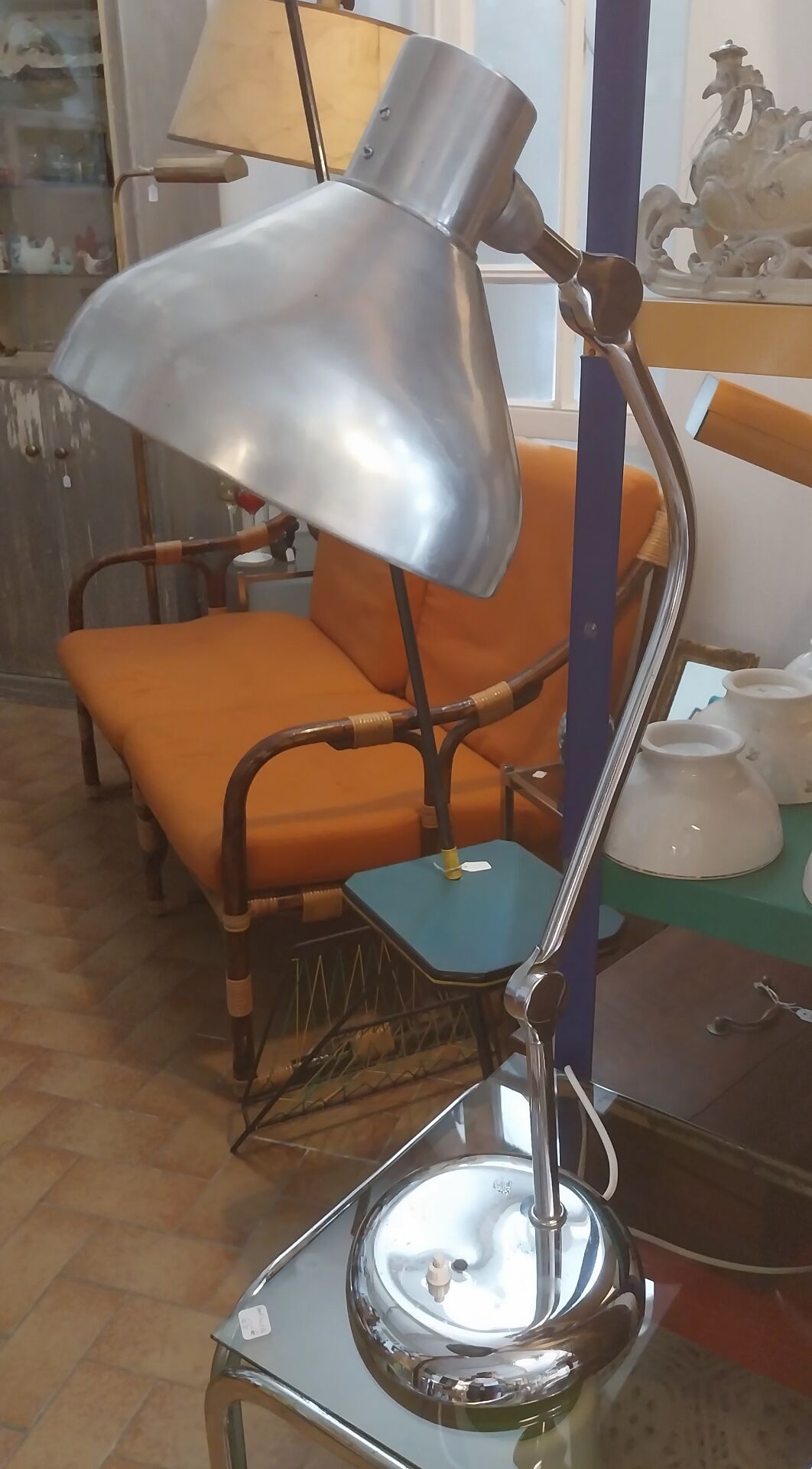 Lampe articulée en métal chromé