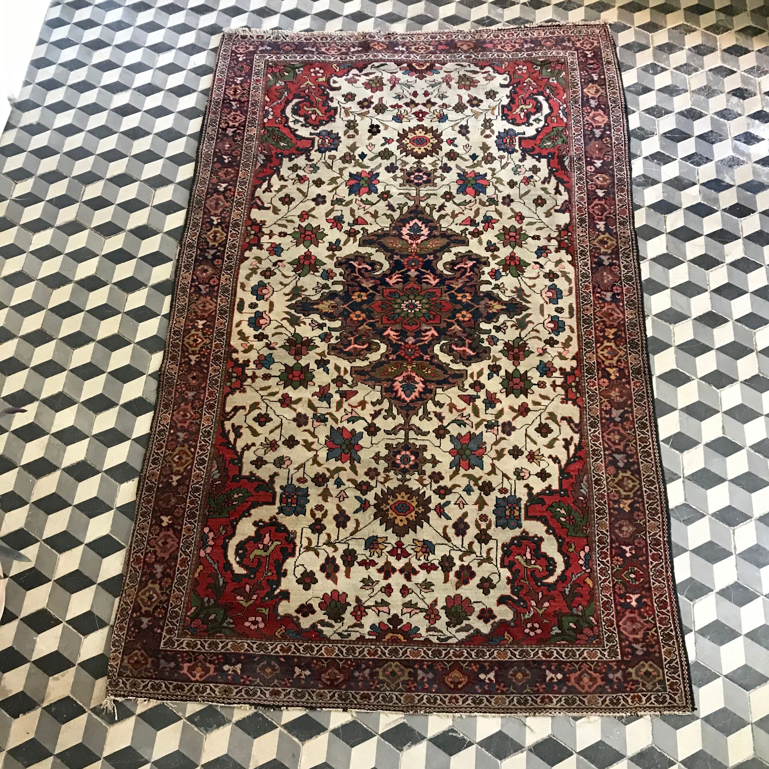 Handmade multicolored carpet 198x140cm