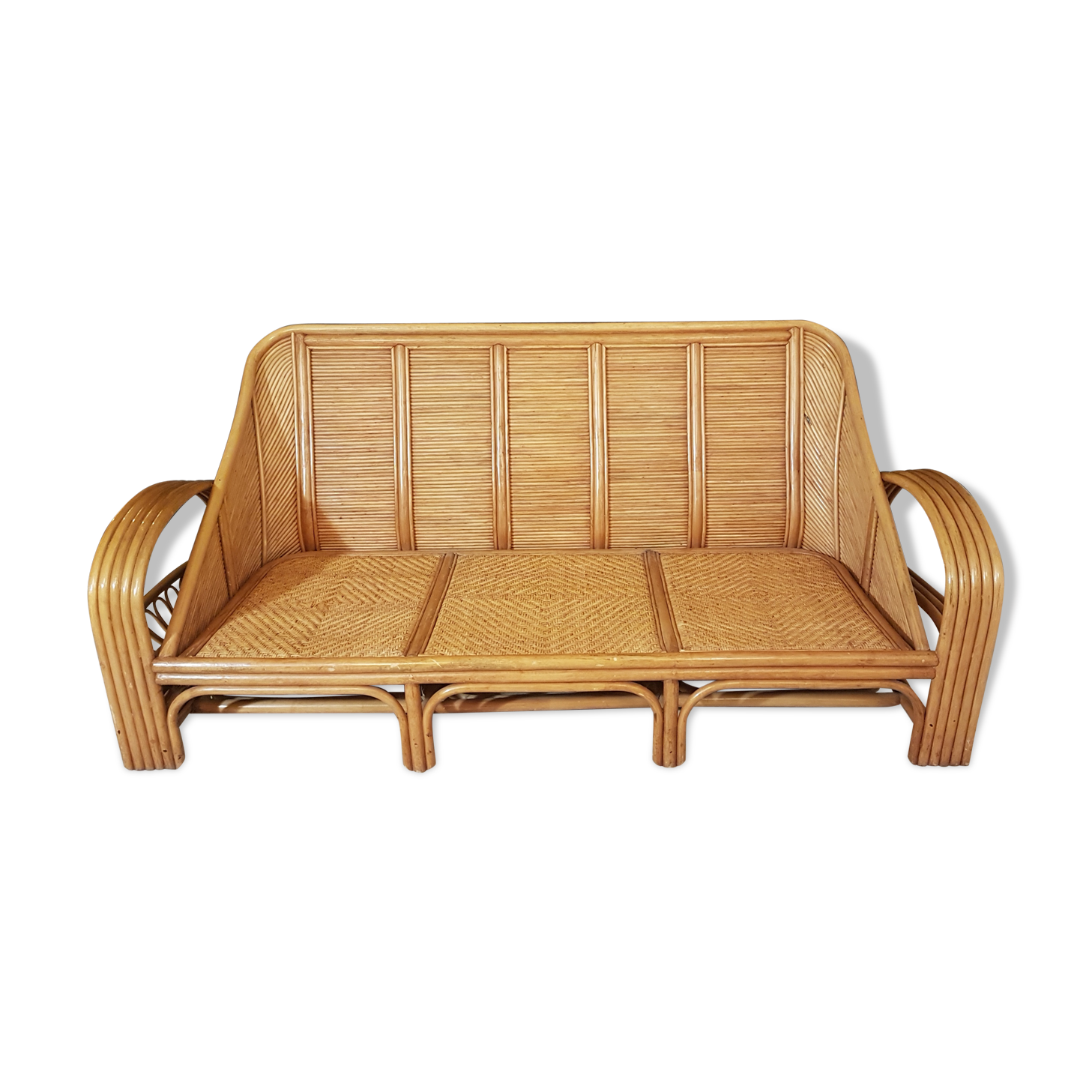 Bamboo and rattan vintage sofa