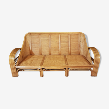 Bamboo and rattan vintage sofa