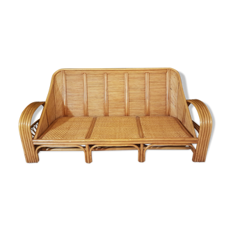 Bamboo and rattan vintage sofa