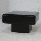 Table basse bois laqué noir, France, circa 1970