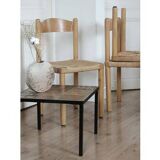 Série de 4 chaises scandinaves assise corde années 60