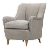 Grey fabric armchair, 1950s