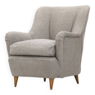 Grey fabric armchair, 1950s