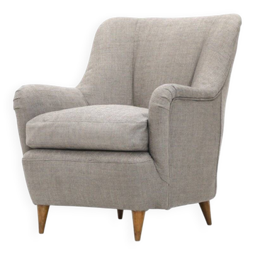Fauteuil en tissu gris, années 1950
