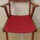 1950s design office chair with compass feet and red Sky seat