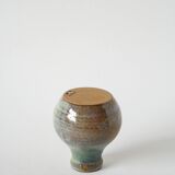 Small glazed stoneware ceramic vase signed, 1970