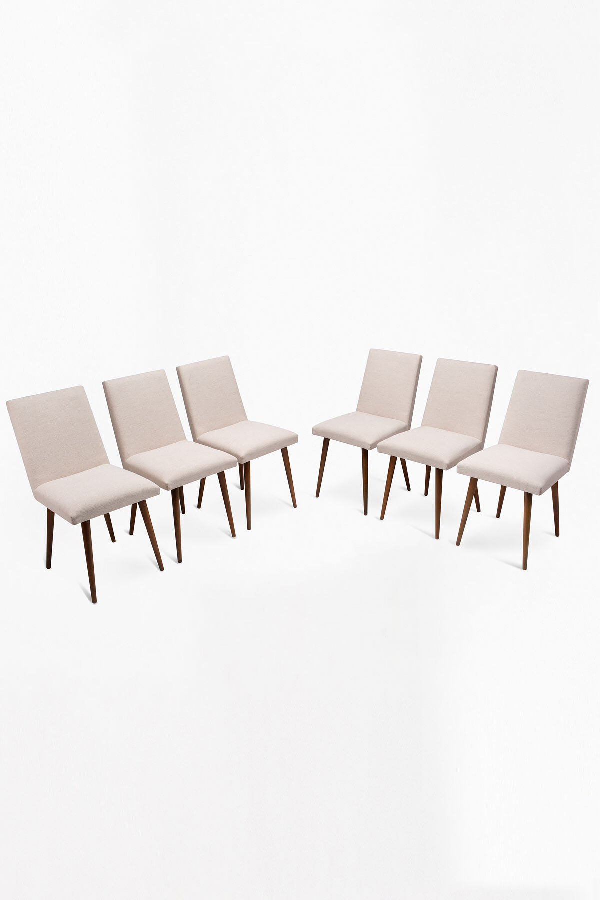 A set of 6 upholstered chairs from the 1970s