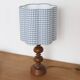 Flower-shaped lampshade Flora "mini sky blue check"