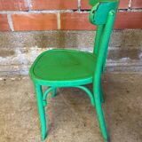 Antique Bistrot Chair Baumann Style Turned Wood Green Vintage