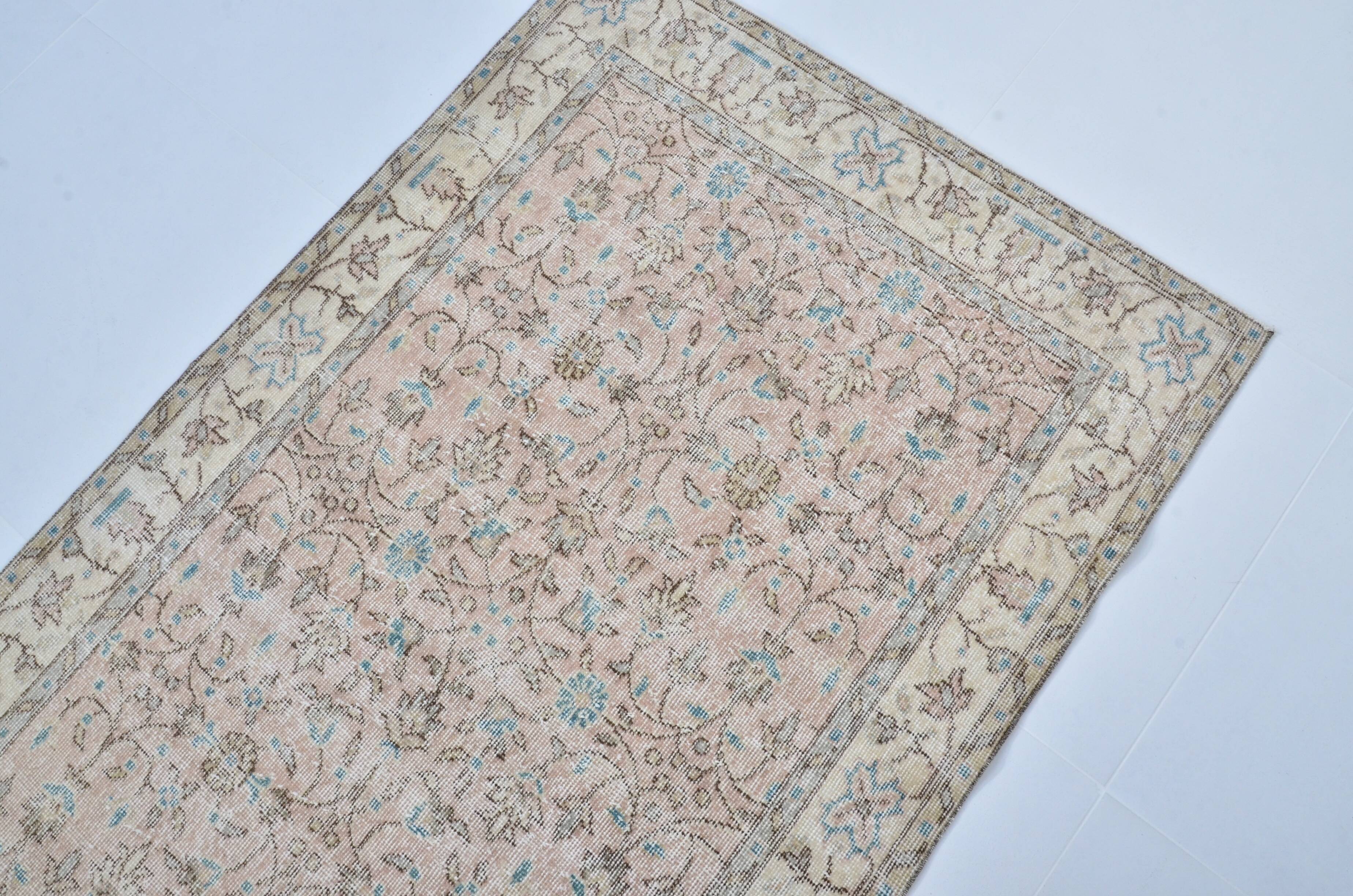 Light Pink & Turqouise Floor Carpet sku 3130