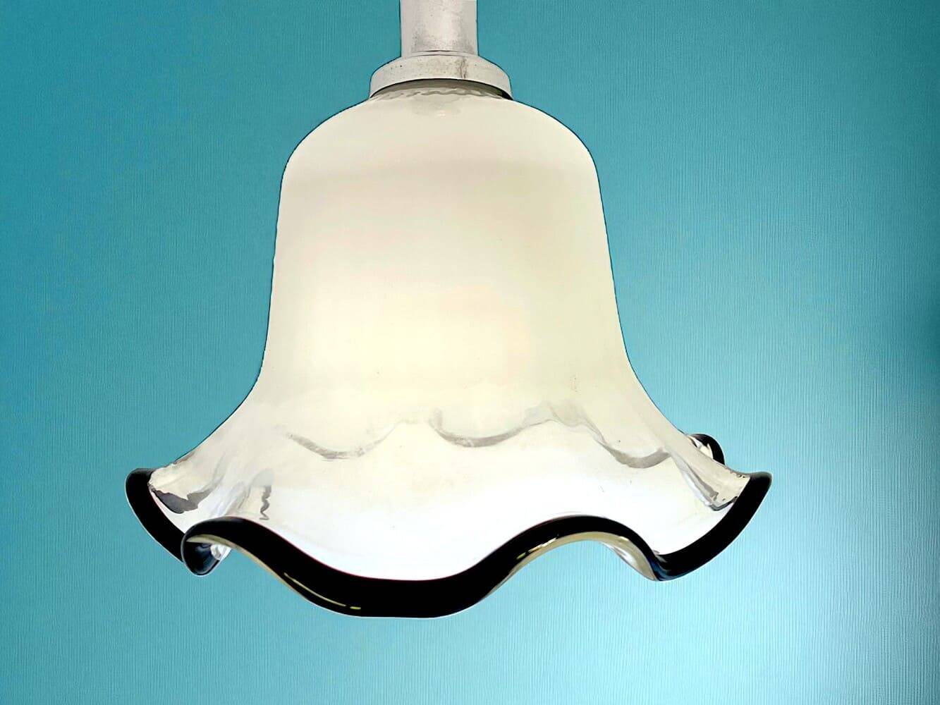 White opaline glass pendant light