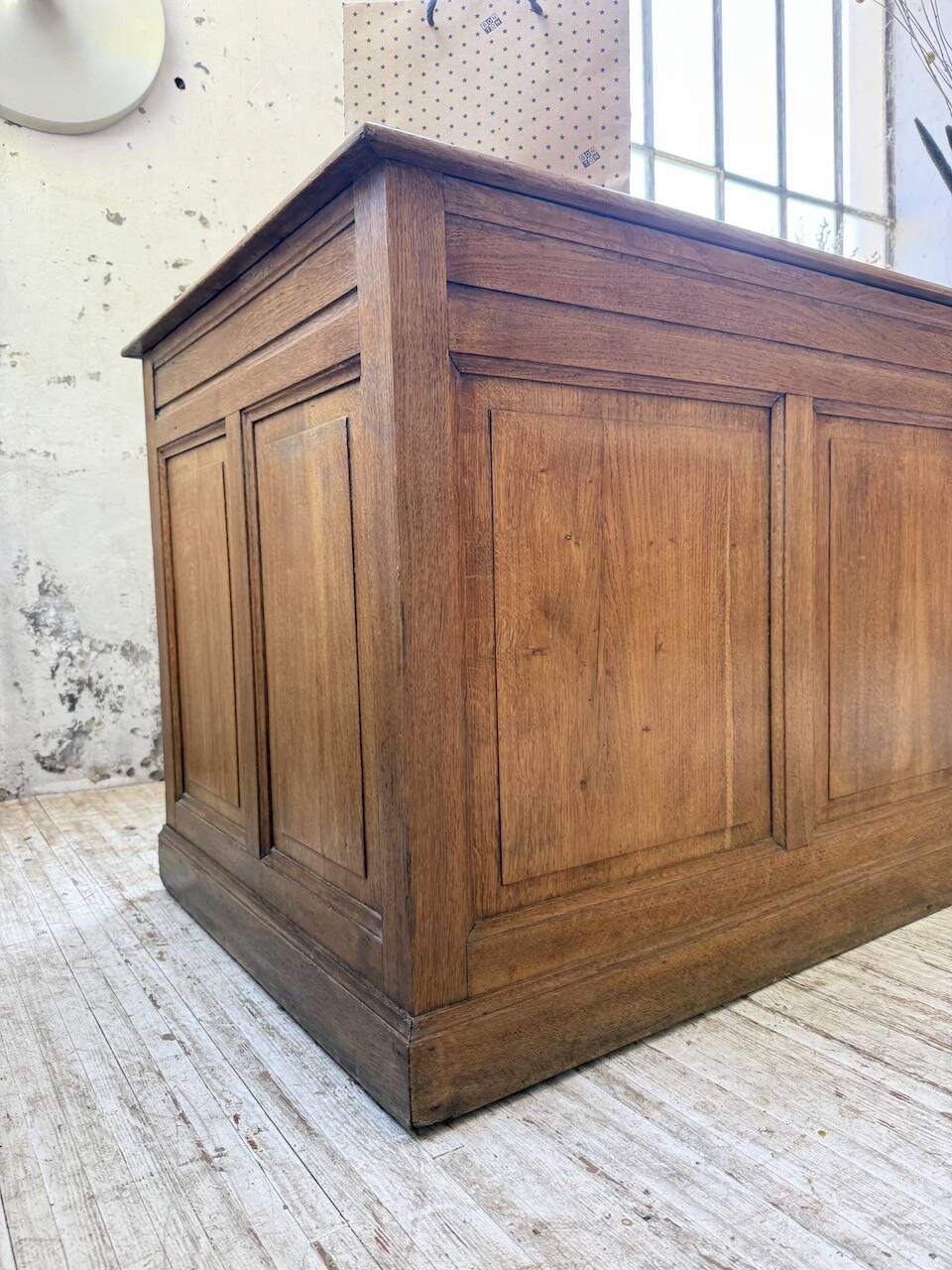 1950s oak office counter