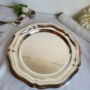 Plat de Service Rond en métal argenté Quist Alpacca