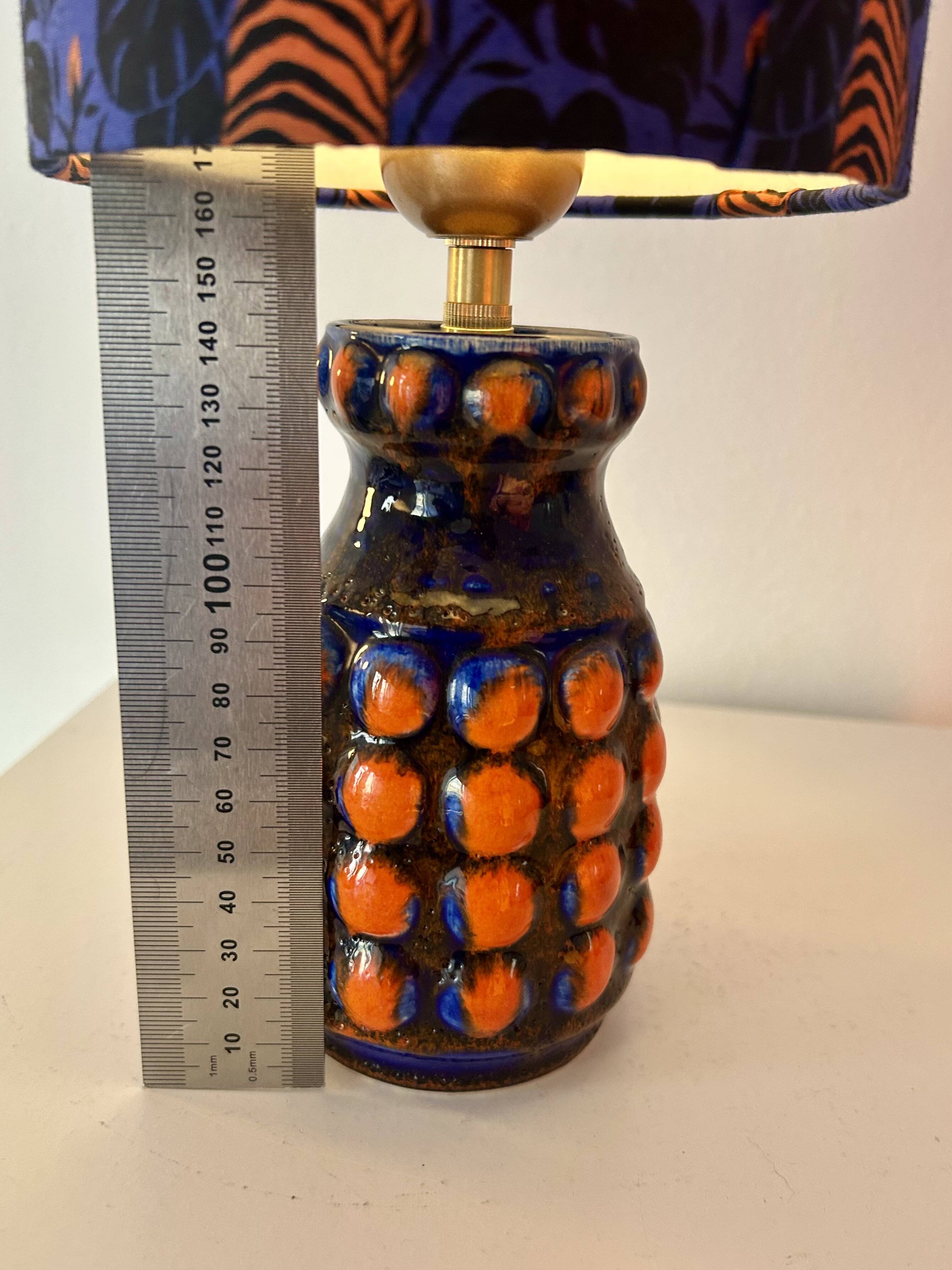 Upcycled table lamp from West Germany, Pop-Art vase by Bay Keramik