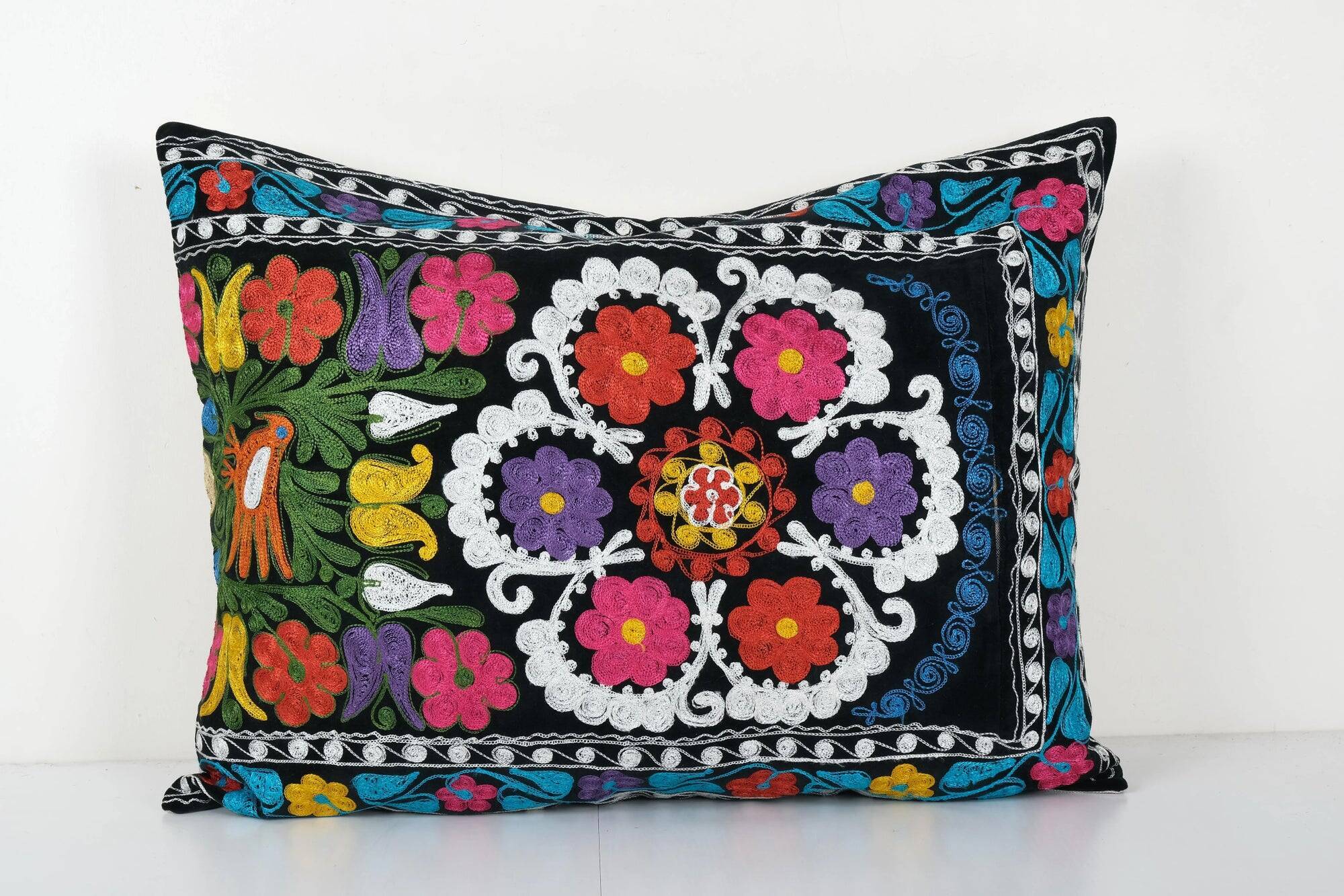 Vintage embroidered cushion cover 76x61 cm
