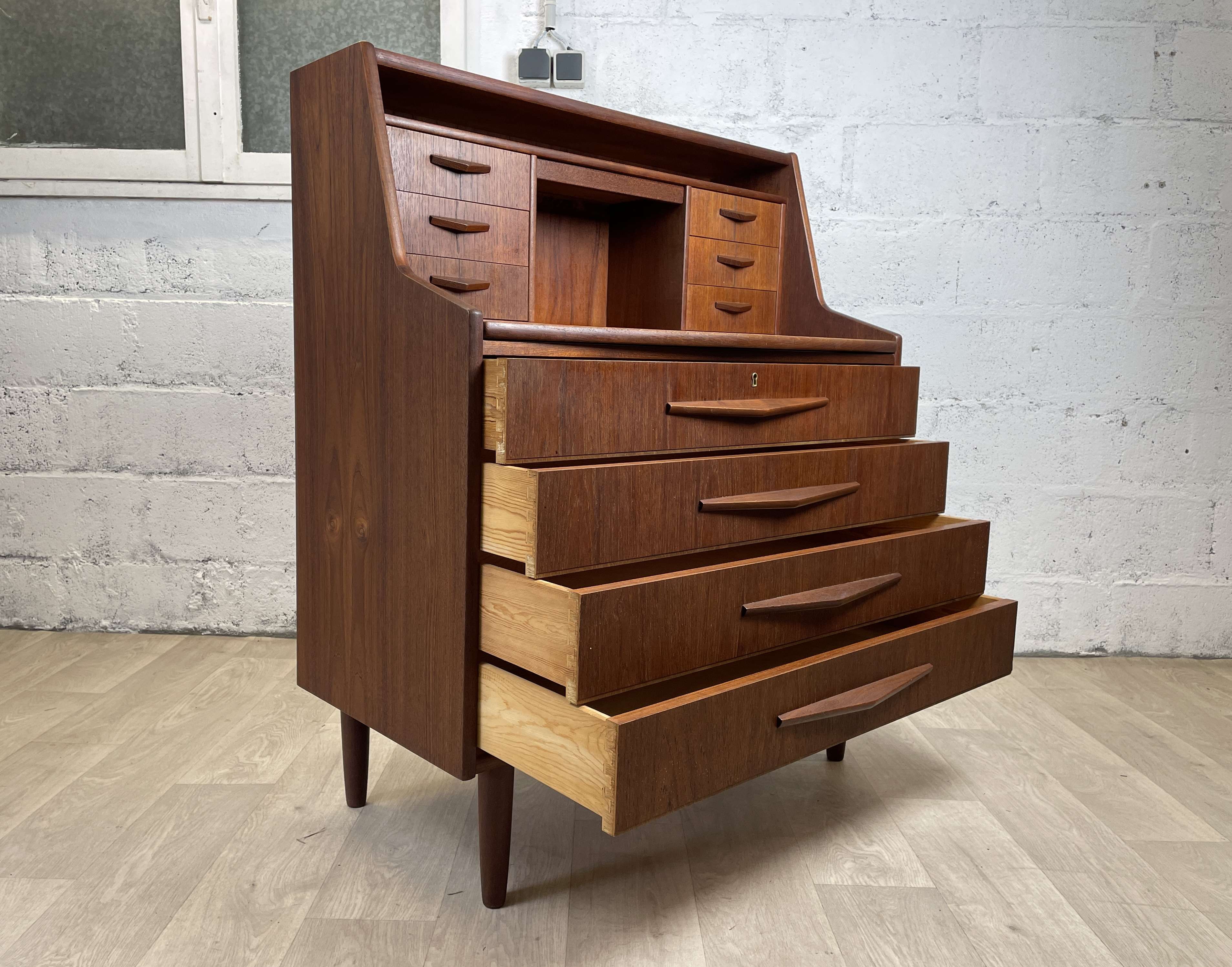 Vintage Scandinavian teak secretary, 60s