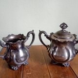 Art Nouveau - Coffee or tea service "W" - silver plated metal - Germany
