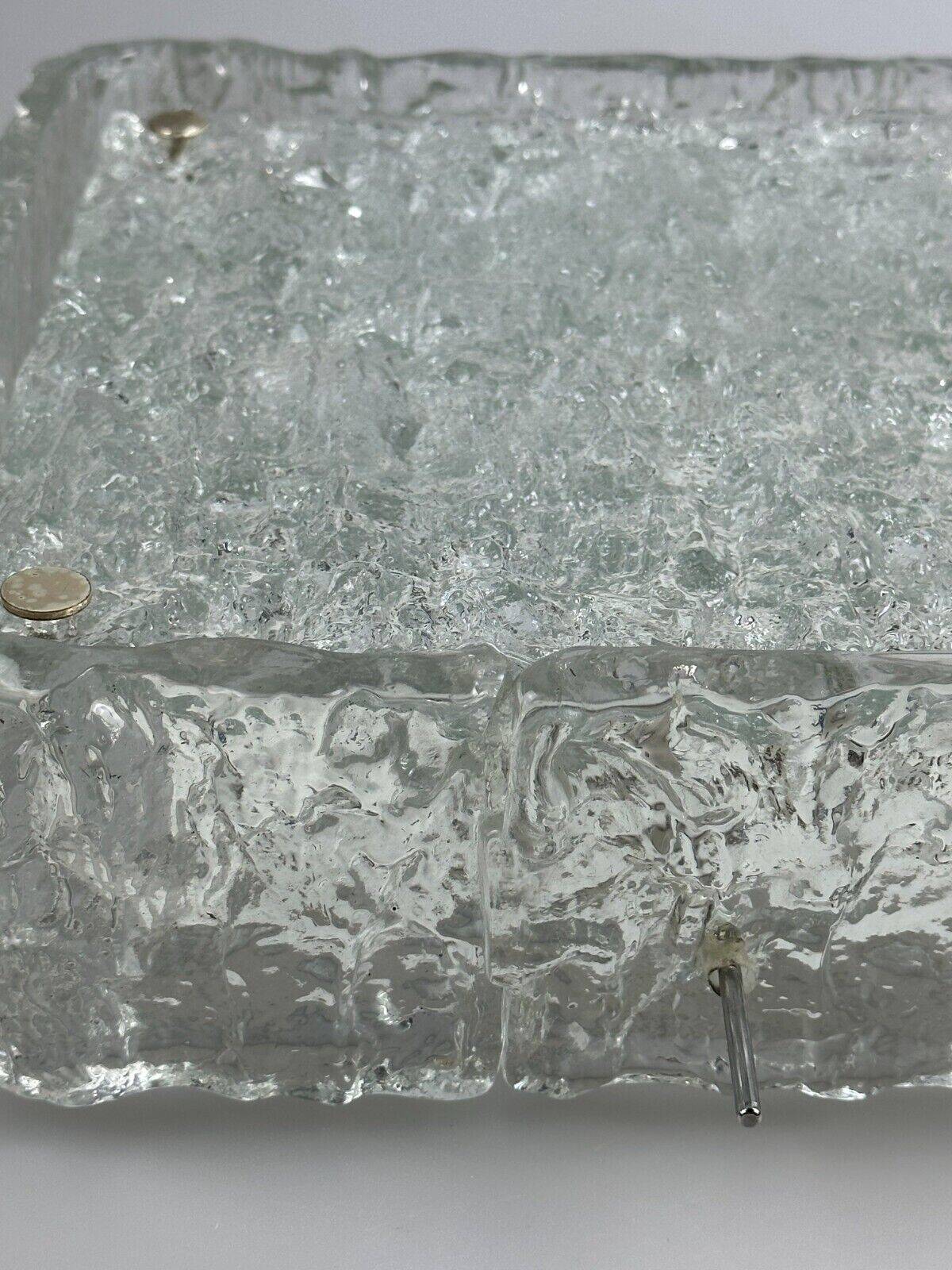 60s 70s ice glass flush mount ceiling lamp by Kaiser Leuchten Germany