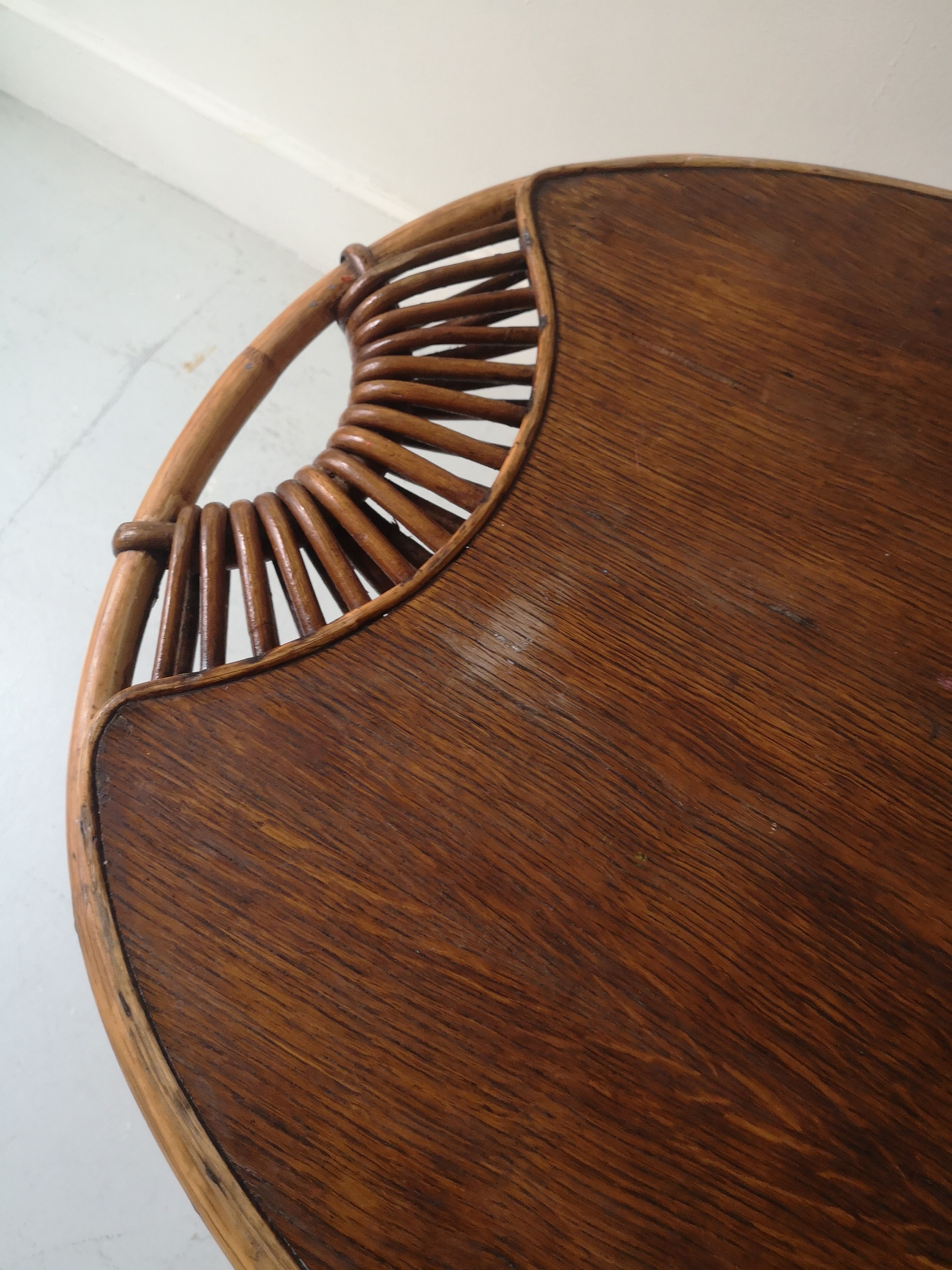 Rattan coffee table called lemon, vintage 1950