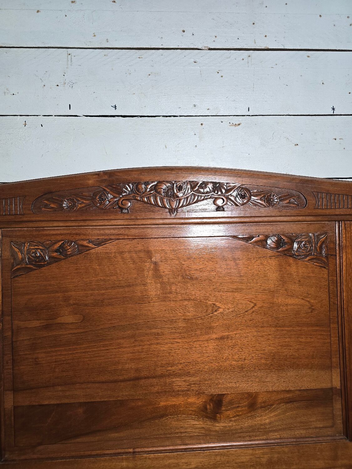 Art Deco walnut headboard