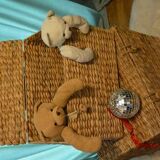 2 vintage wicker trunks