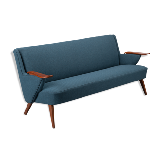 Danish reupholstered blue sofa by Johannes Andersen for CFC Silkeborg, 1960s