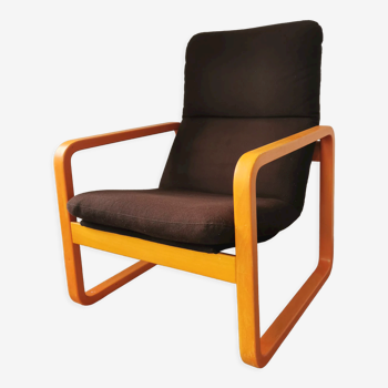 Curved wood armchair Wilkhahn 1980
