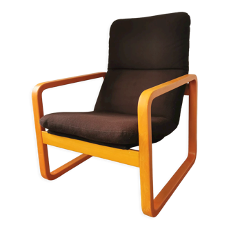 Curved wood armchair Wilkhahn 1980