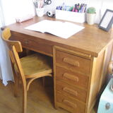Light oak desk and chair baumann