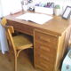 Bureau chêne clair et sa chaise Baumann