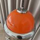 Lampe pendentif orange de l'âge spatial vintage 1973 – Chrome et acrylique