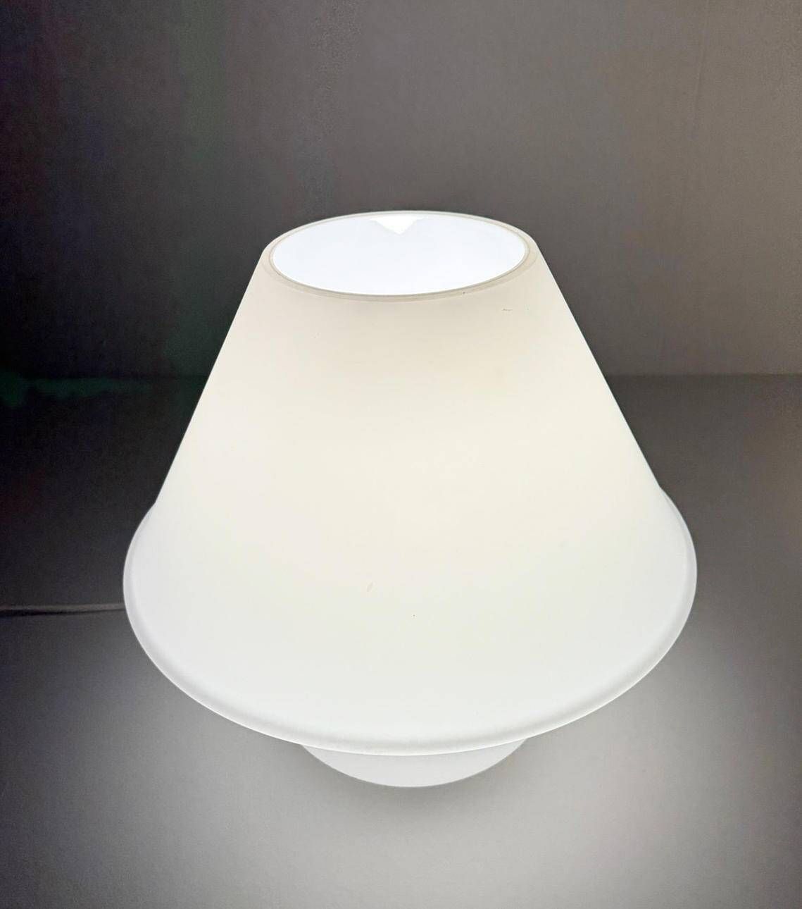 Set of 2 mushroom lamps, opal glass, Glashütte Limburg, Germany, 1970s
