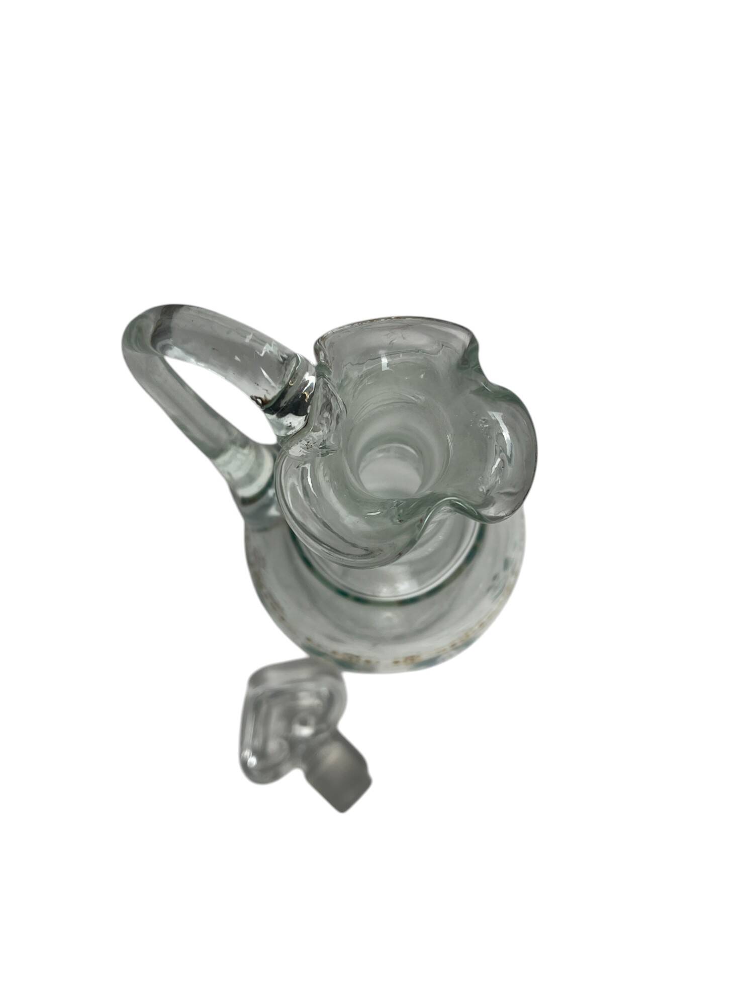 Enameled glass carafe with flower decoration circa 1900