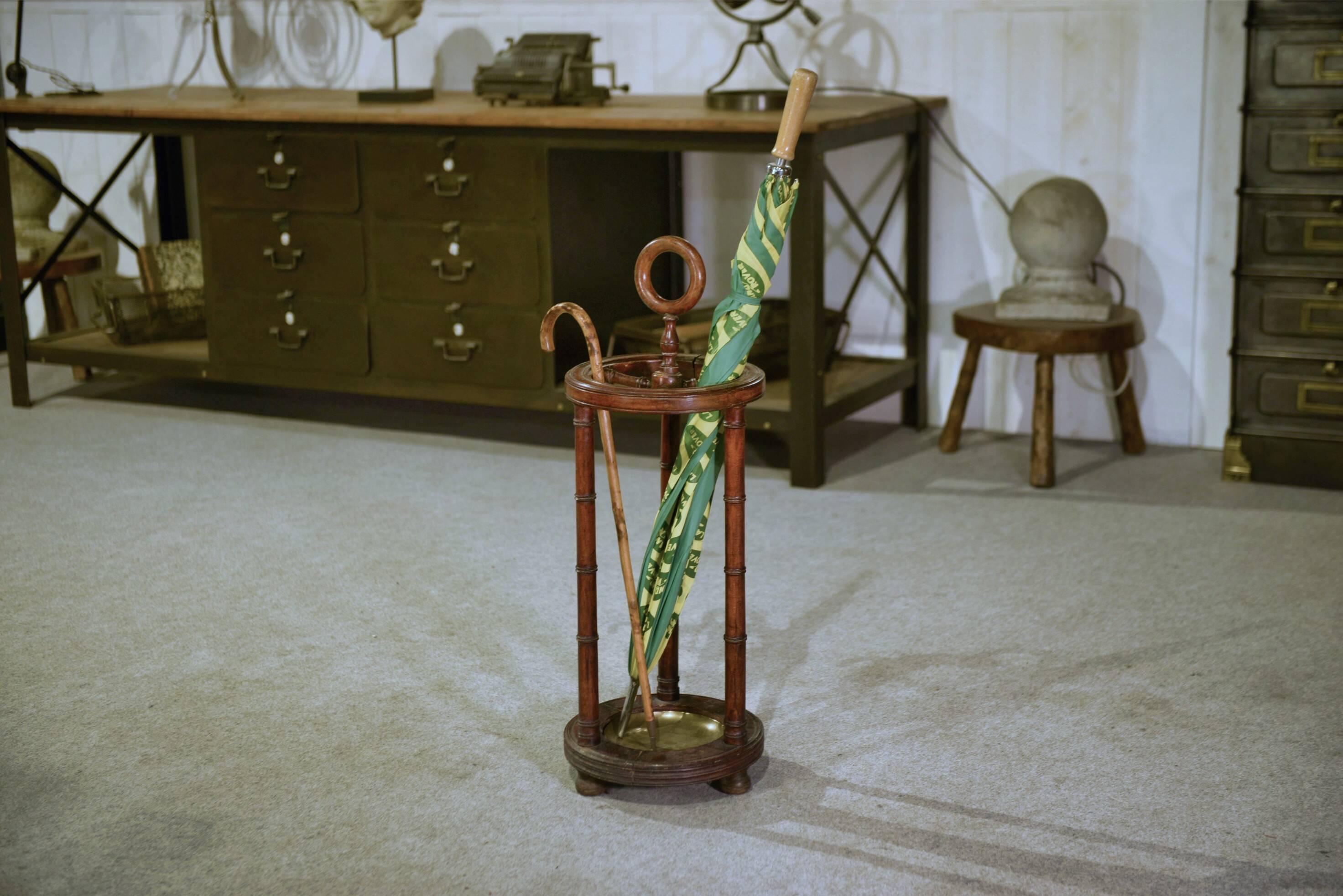Beech umbrella stands imitating bamboo from the 1930s.