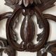 Fronton ancien en bois sculpté Lions et médaillon