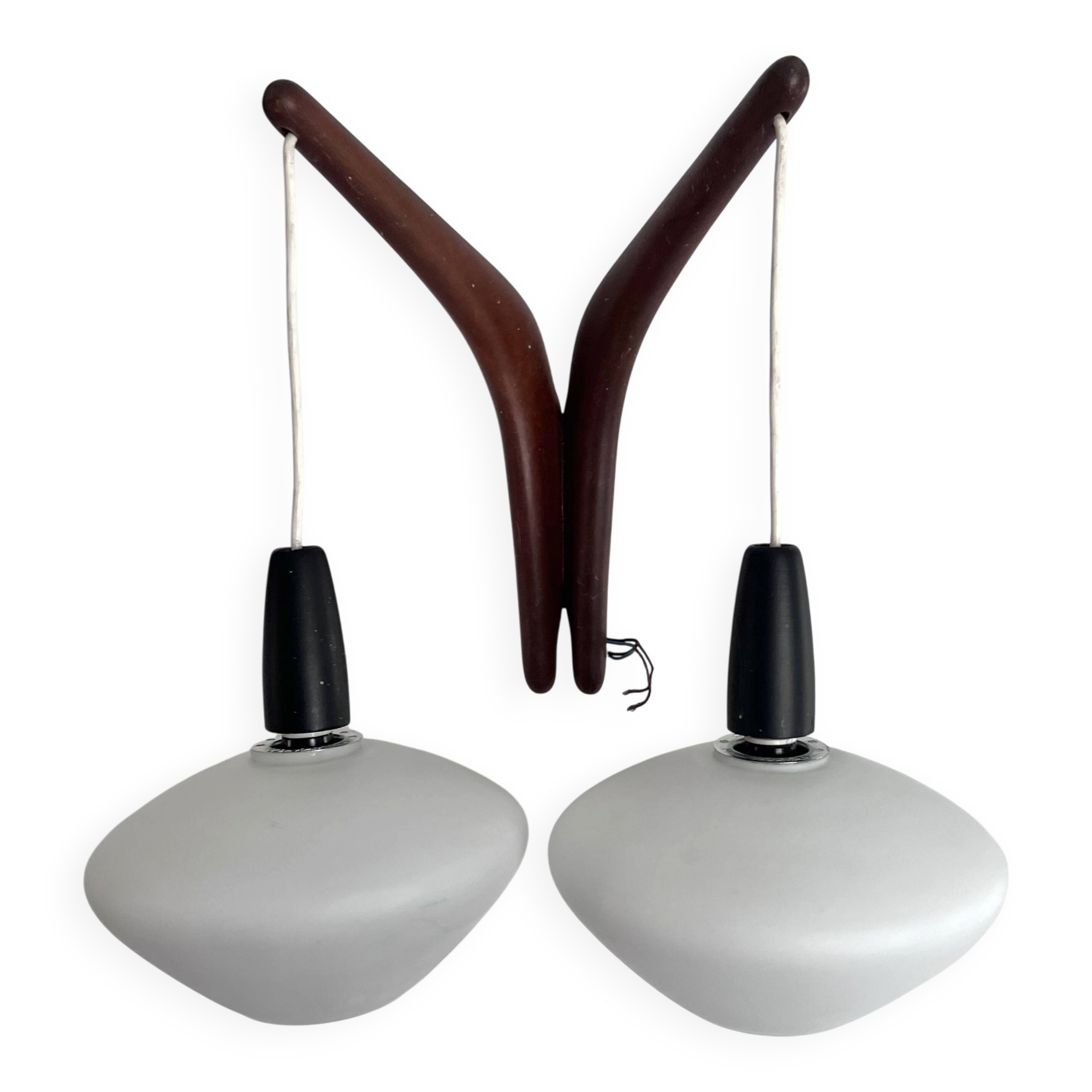 Scandinavian double wood opaline wall light Rispal