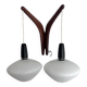 Scandinavian double wood opaline wall light Rispal