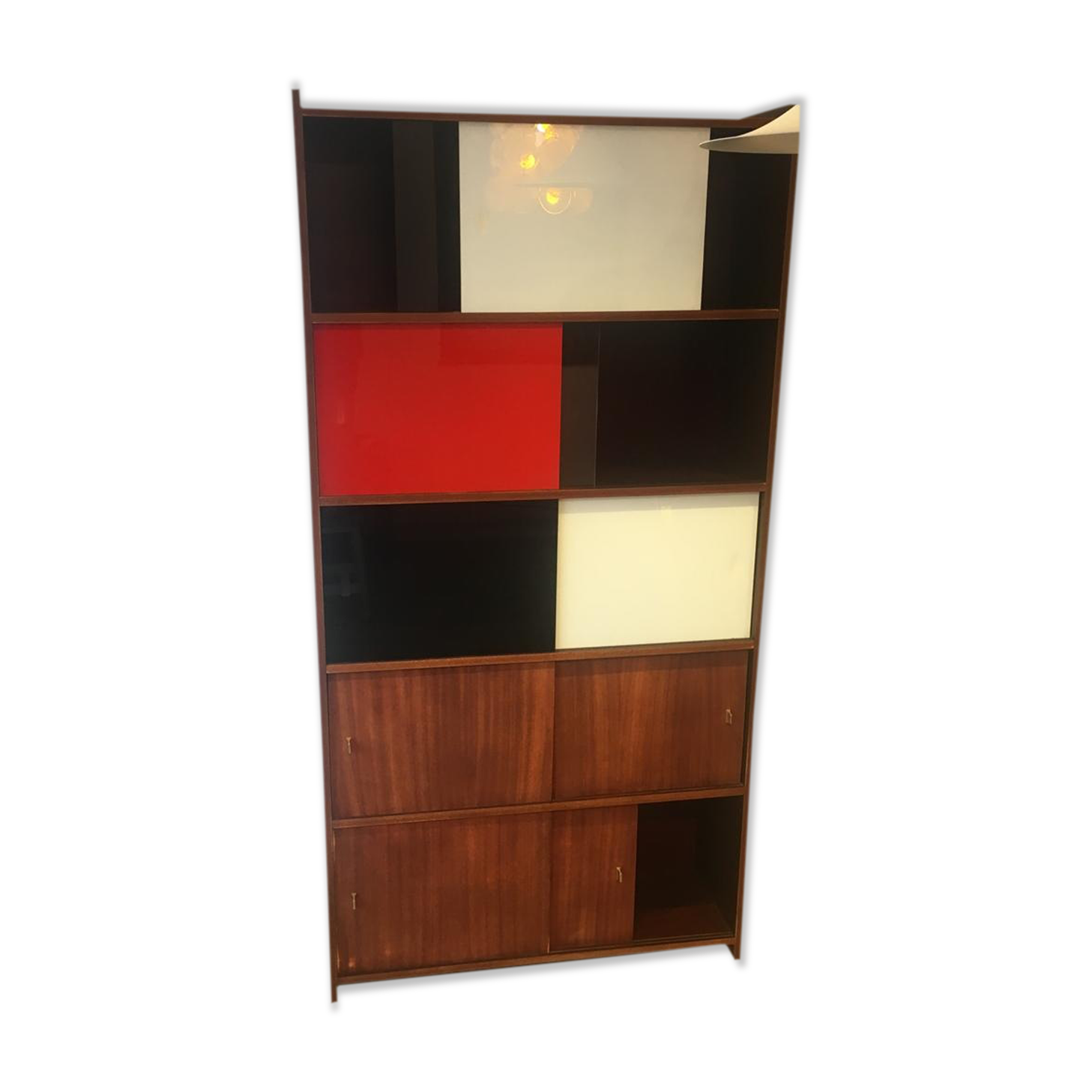 Large vintage glass library