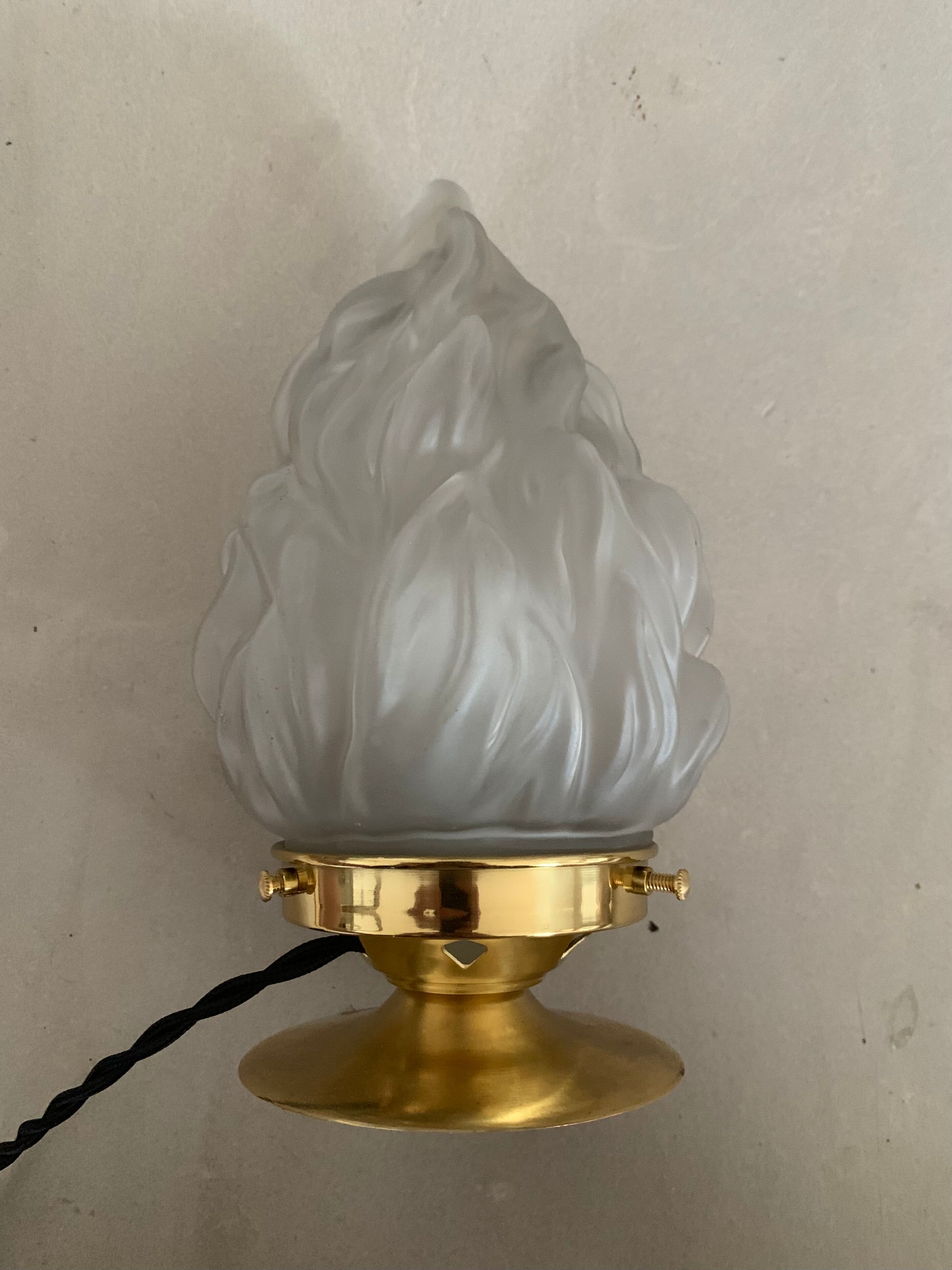 Old laying flame lamp