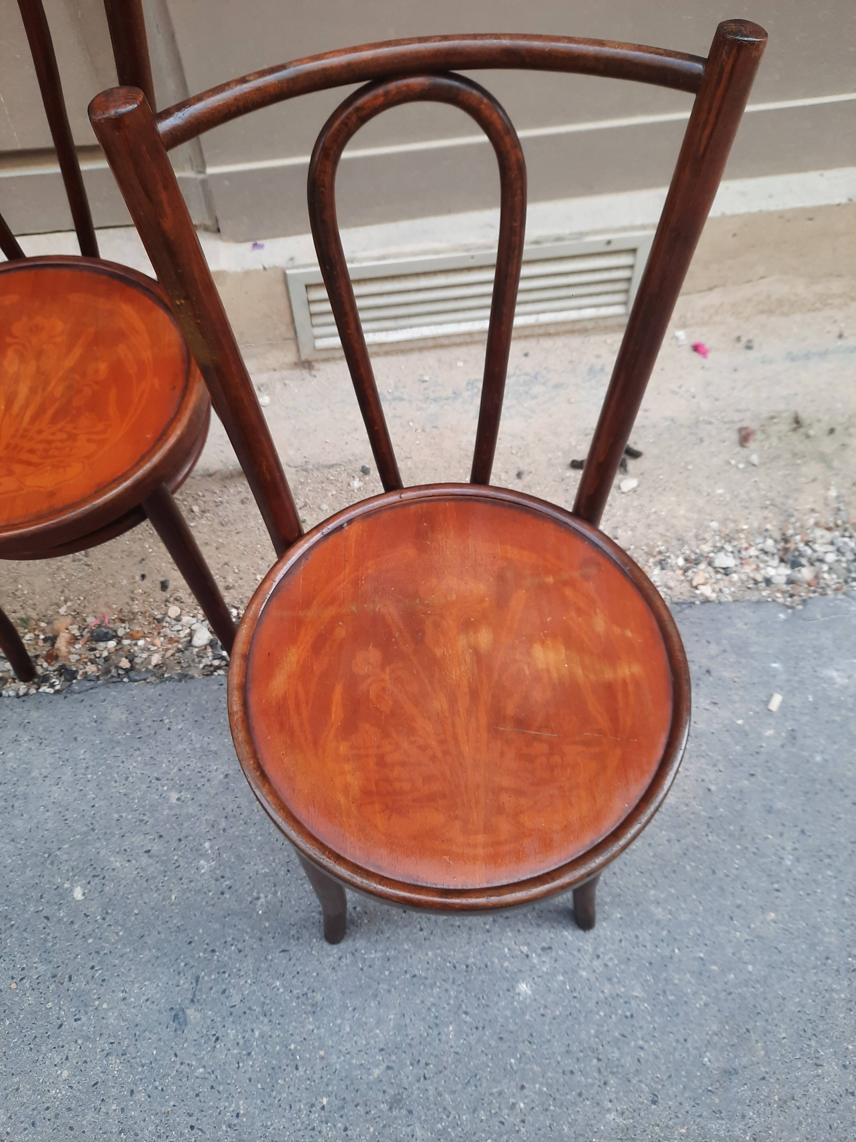 Set of four bistro chairs