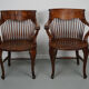 Paire de chaises de bureau de bureau en chêne édouardien anglais