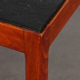 Table basse vintage en bois et ardoise, 1970