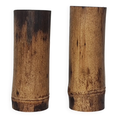 Duo vases bambou