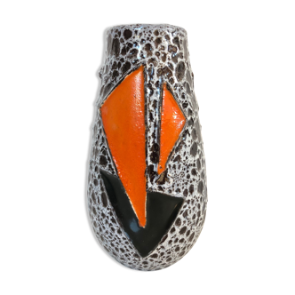 Vase Vallauris from the 60s in fat lava from the Vaucourt workshop, XXth