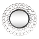 Chaty Vallauris round black metal mirror, 1960s