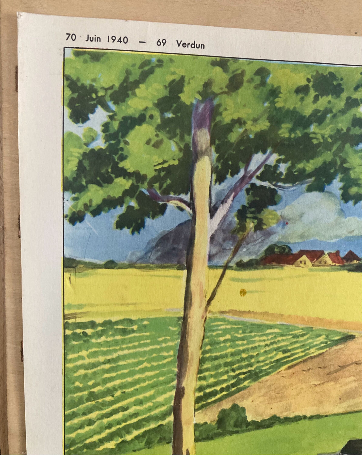 Double-sided school poster signed herouar collection rossignol verdun june 1940